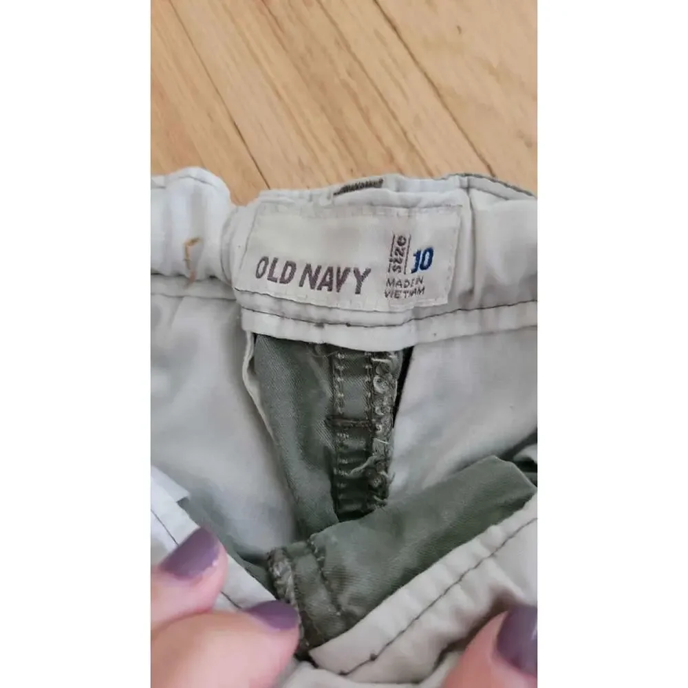 Old Navy Boys Gray‎ Twill Shorts - Size 10 - Adjustable Waist Casual